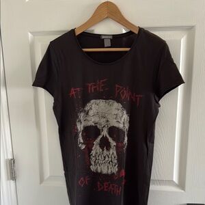 H&M Black Skull Graphic Tee
